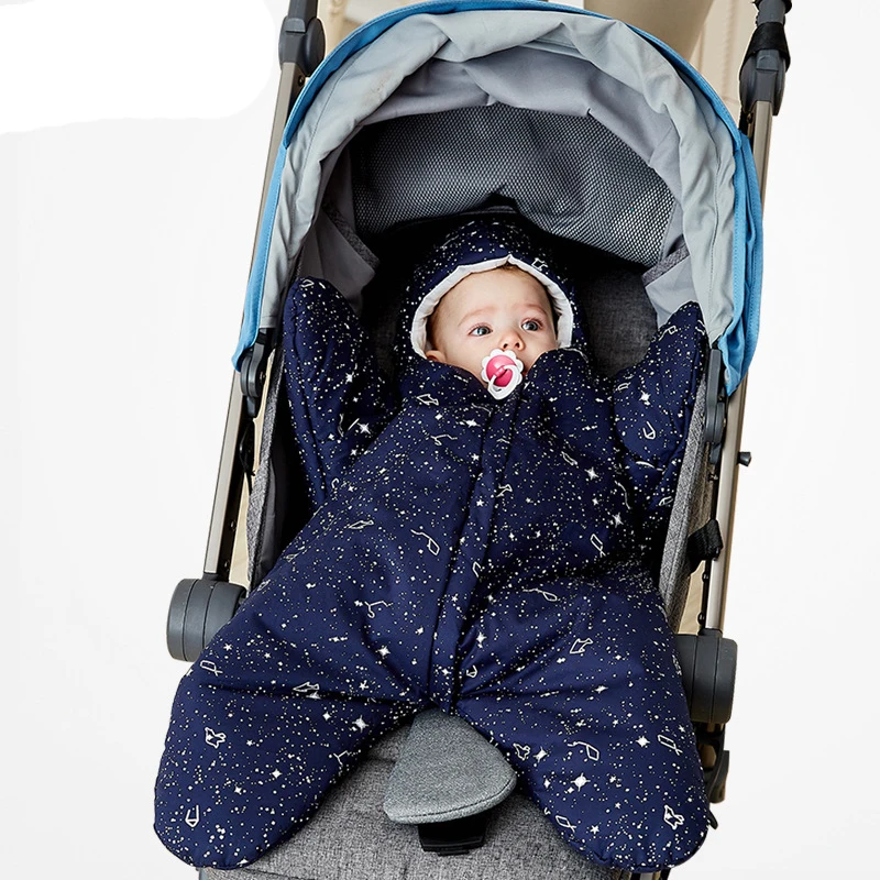 Saco de dormir de algod&oacute;n para beb&eacute;s y ni&ntilde;os, saco de dormir port&aacute;til con cremallera, c&aacute;lido, estrella de mar, 7-12m-2