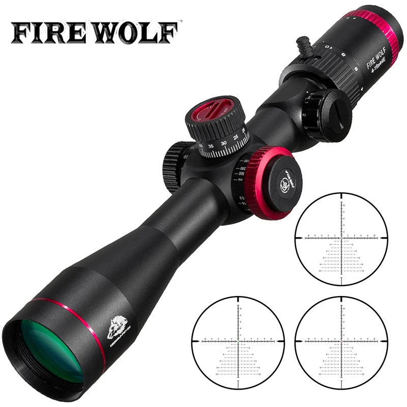 

FIRE WOLF QZ 4-16X44 E IR FFP Hunting Scope First Focal Plane Riflescopes Tactical Glass Etched Reticle Optical Sights