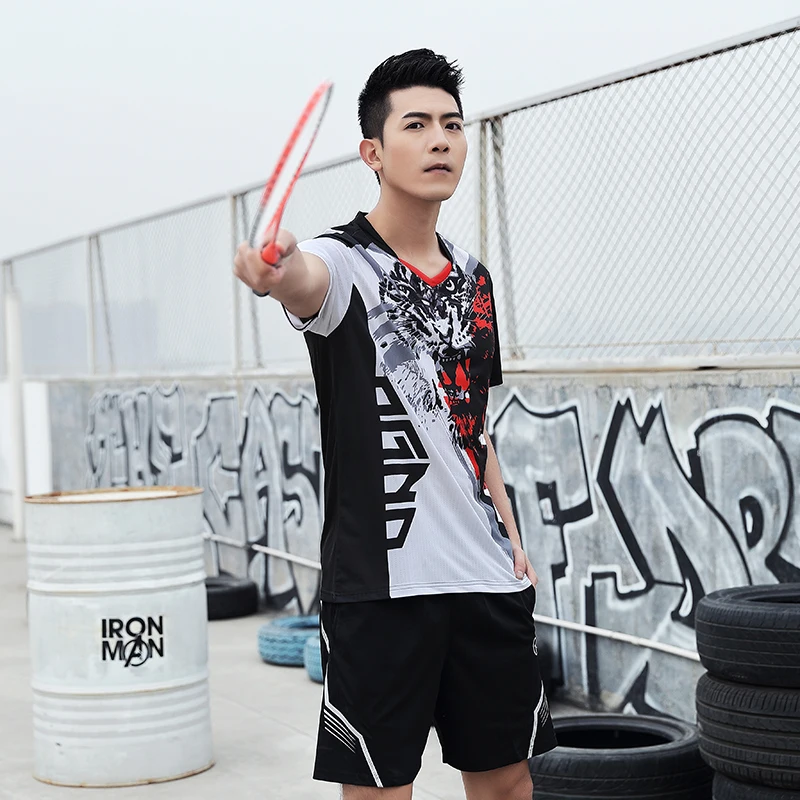 Новые рубашки для бадминтона с коротким рукавом мужчин и женщин настольного