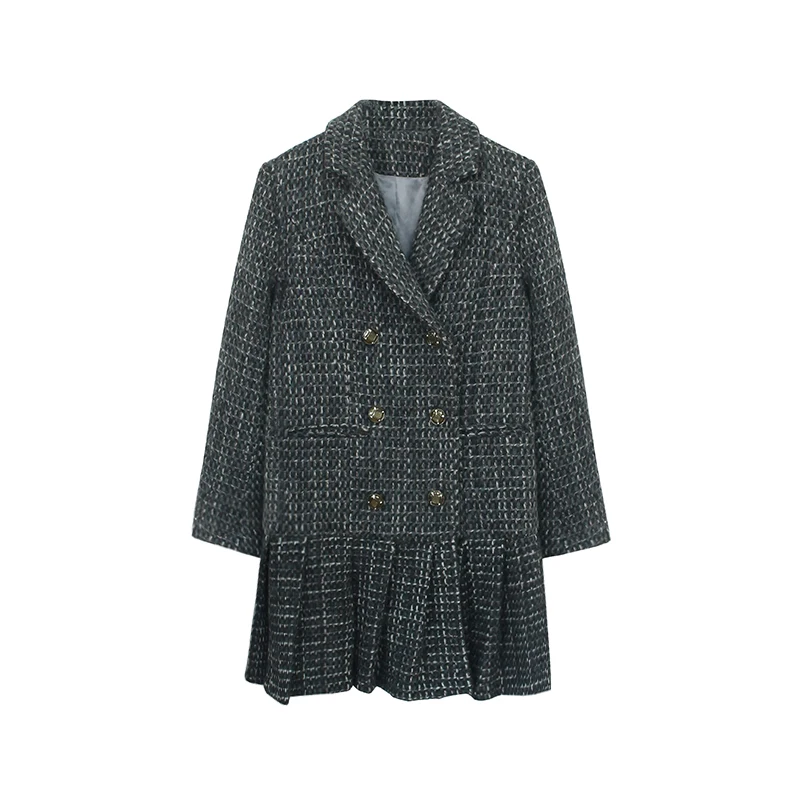 Женское твидовое платье модельное дизайнерское теплое двубортное