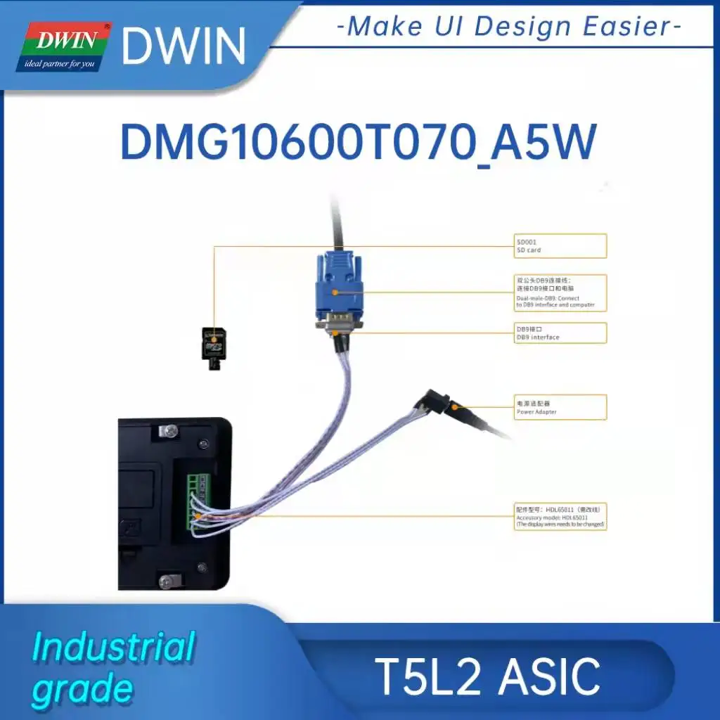 DWIN 7-дюймовый ЖК-модуль 1024*600 промышленный Arduino Сенсорная панель HMI с корпусом IPS