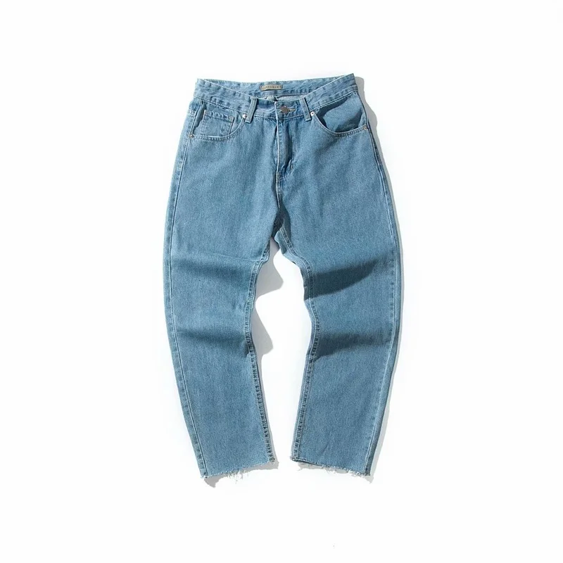 

Spring Thin Raw Hem Jeans Men's Korean-Style Slim Fit Student Harem Ankle Tight Pants All-Matching Casual Cropped Pants