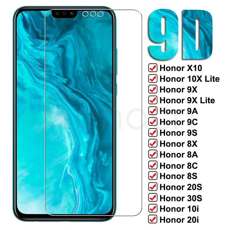 9D закаленное стекло для Huawei Honor 9X 10X Lite X10 9A 9C 9S Защитная пленка экрана 10i 20i 30i 8X 8A 8C 8S