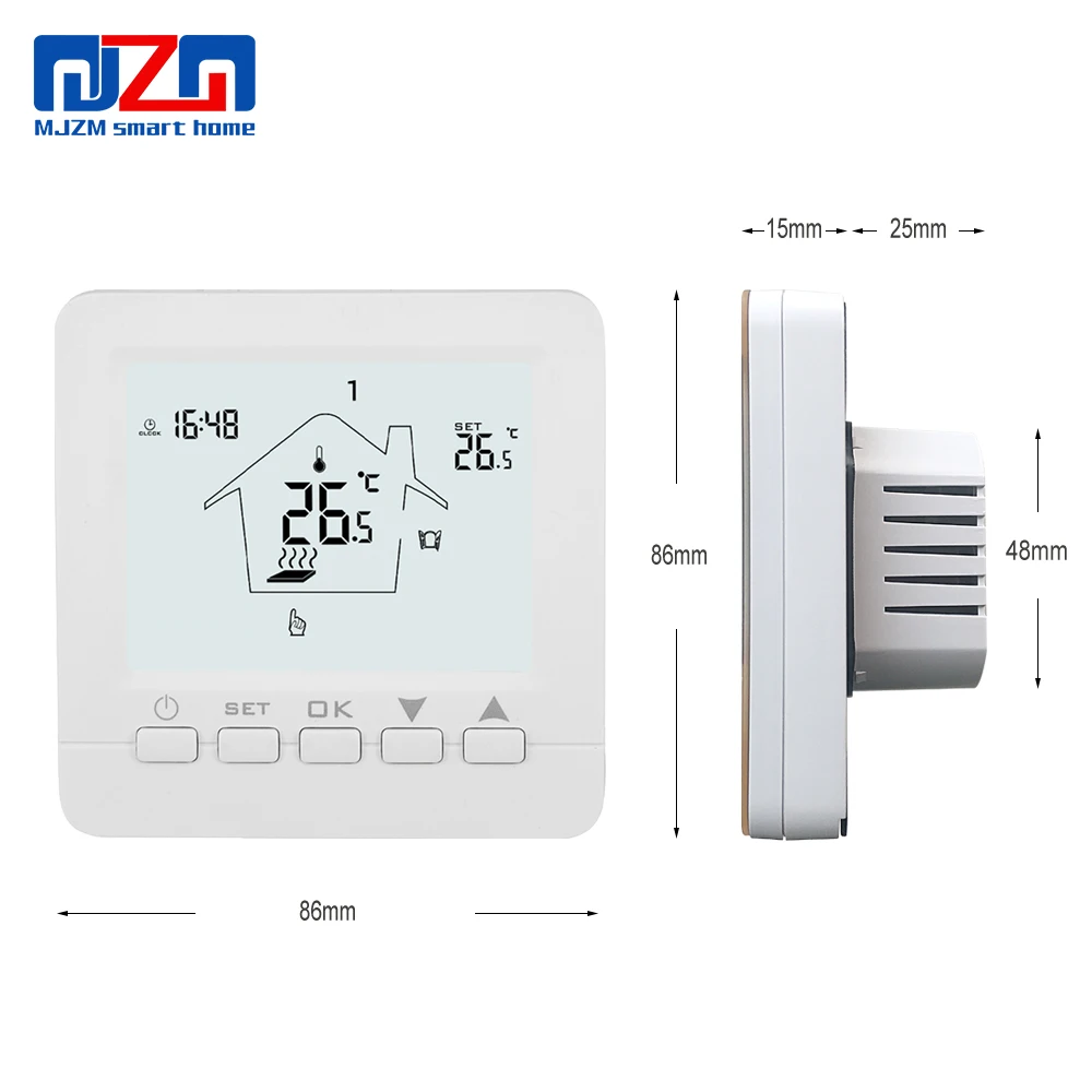 Еженедельный программируемый термостат для полов с подогревом Цифровой