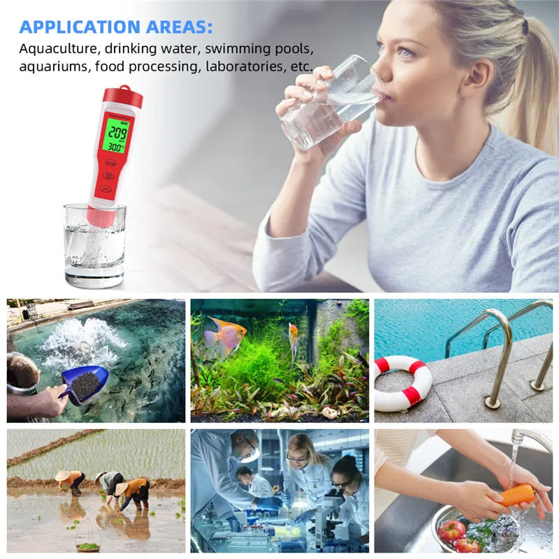 Измеритель температуры воды 4 в 1 PH/TDS/EC портативный цифровой тестер для питьевой |