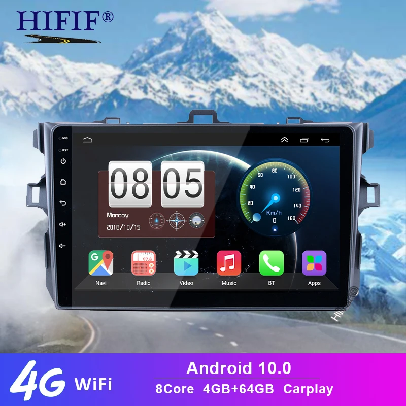 Автомагнитола Android 10 мультимедийный плеер для Toyota Corolla E140/150 2006 2007-2009 2010 2011 2012 2013 Wi-Fi