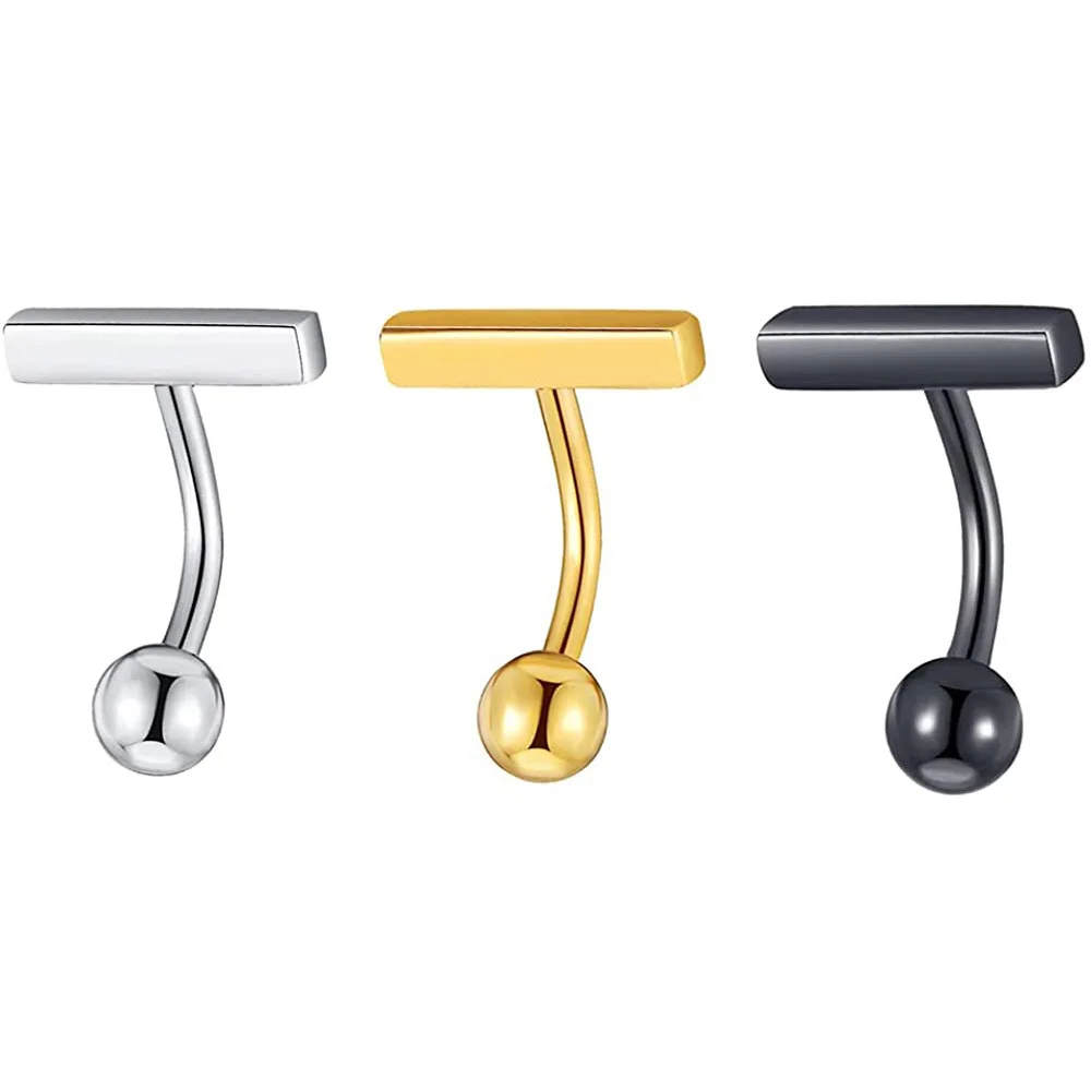 

New Style Small Belly Button Ring Stainless Steel Delicate and Sexy Strip Belly Button Ring Ladies and Men Body Piercing Jewelry