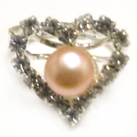 7 7 8mm natural lavender button pearl cubic zirconia heart ring