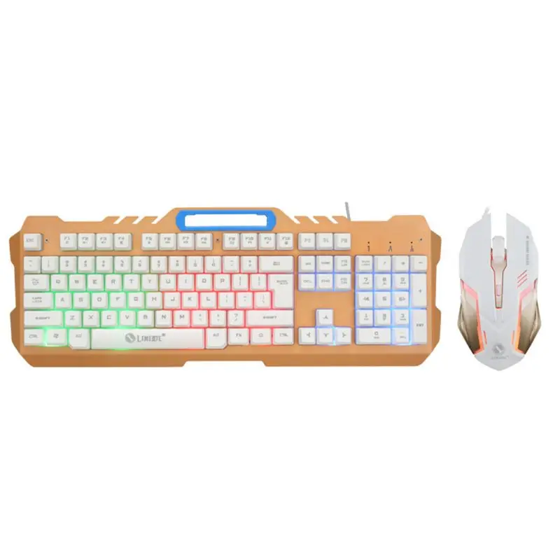 Светодиодный вая клавиатура и проводная мышь со светодиодной