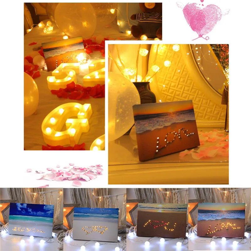 1 шт. светодиодный ночник фото деревянная рамка для фотографии Дома Офиса