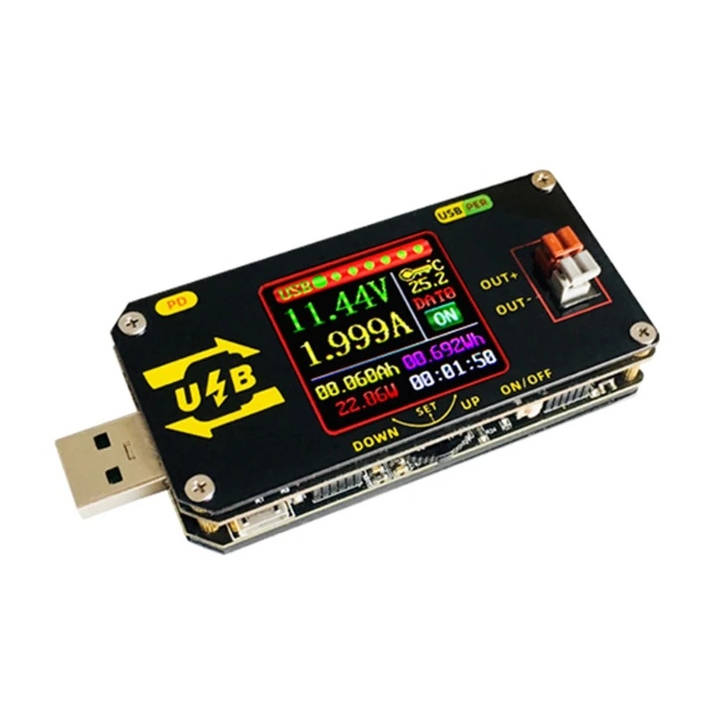 

XY-UMPD USB Color Screen Charging Tester Deception Type-C Voltage Ammeter CNC Buck-Boost Power Supply PD Detection