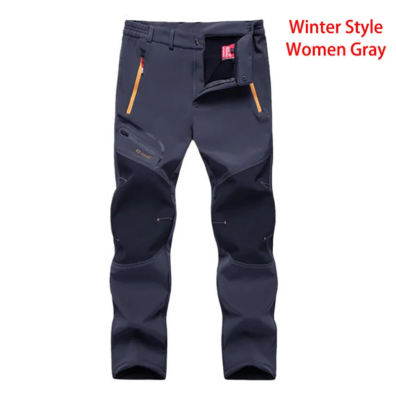 winter women gray Luţu флисовые штаны для активного отдыха мужчин осень Softshell Штаны Открытый Брюки женские водонепроницаемые thremal горных походов лыжные брюки - Цвет: winter women gray