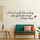 A smile-лучший макияж, наклейки на стену для любой девушки, украшение для дома с вдохновляющими цитатами Мэрилин Монро, виниловые украшения для дома