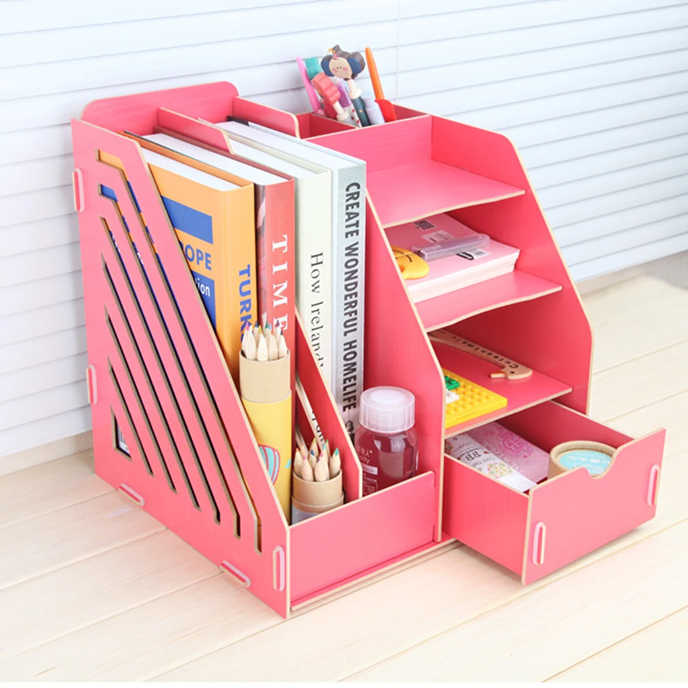 1 шт. деревянный держатель для файлов Настольный органайзер хранения данных