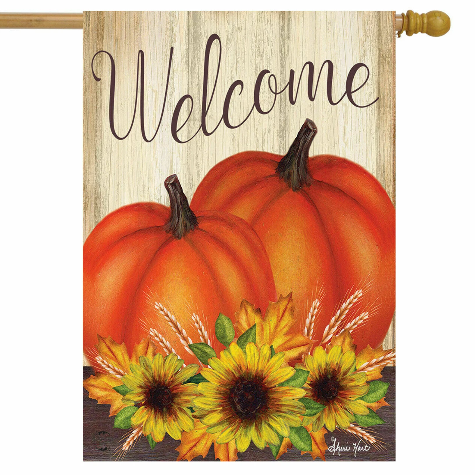 

28x40 inch pumpkin chrysanthemum banner for Outdoor