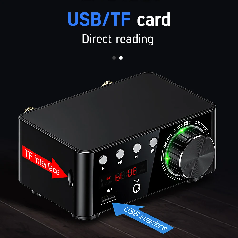 AIYIMA TPA3116 мини усилитель звука 5 0 усилители Bluetooth стерео Hi Fi аудио 50 Вт USB TF MP3