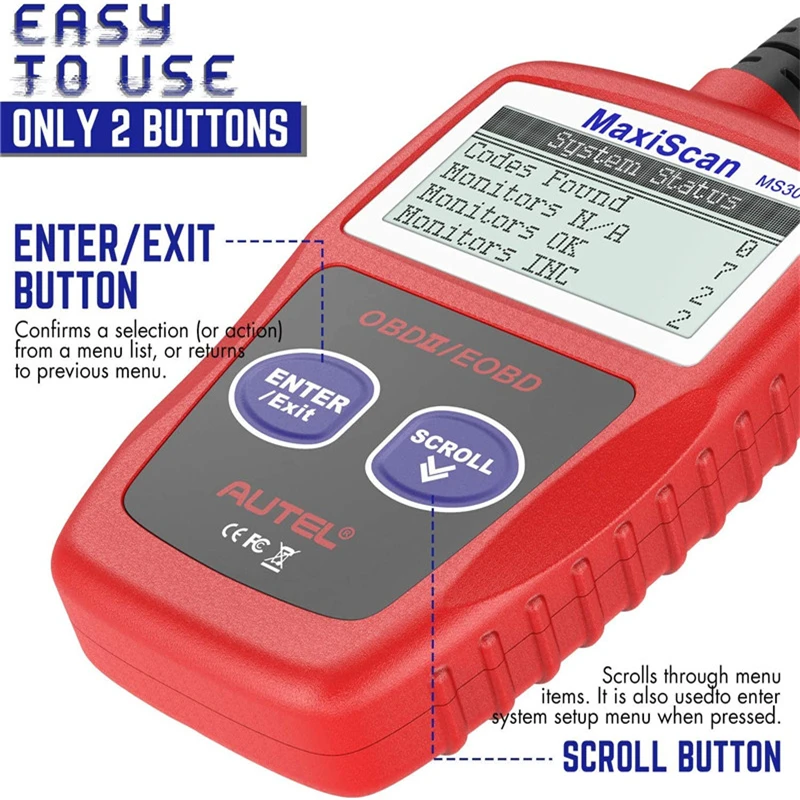 Считыватель кодов MS309 CAN BUS OBD2 диагностический инструмент с поддержкой нескольких