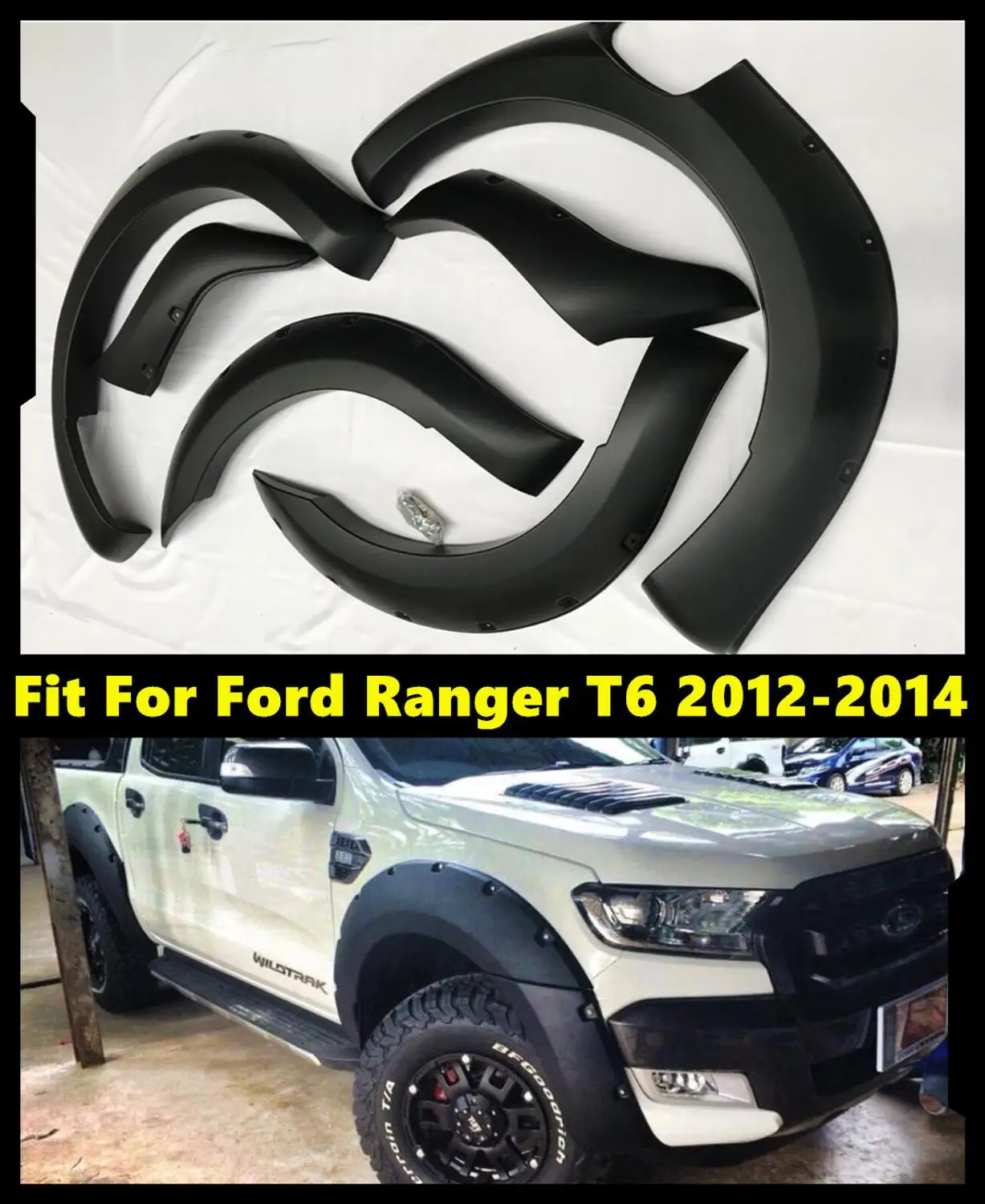 Брызговики для Ford Ranger 2012 2013 2014 T6 9 дюймов аксессуары колесной арки черные