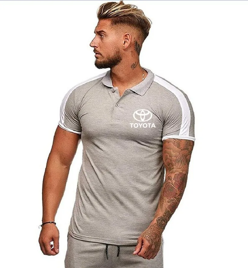 

2020Summer Men's Polo Shirt for Toyota Car Logo casual male solid colour Cotton Tshirt Mens Short Sleeve Fashion MenTopsClothes