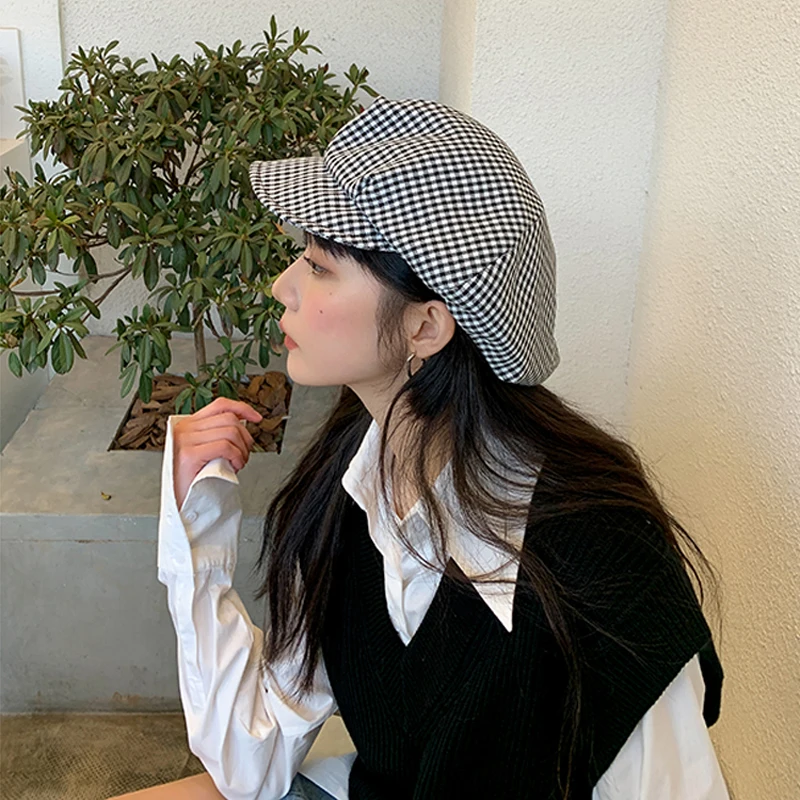 

Берет Luna & Dolphin Женский, демисезонный, в черно-белую клетку