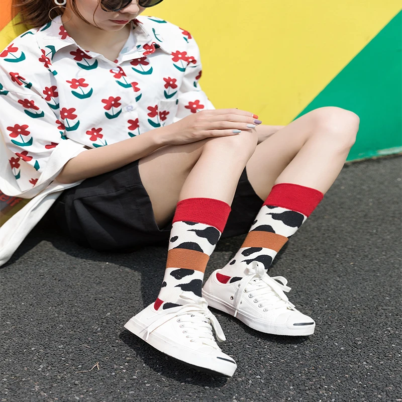 Новые модные женские носки Frontier новые зимние высокие студенческие и