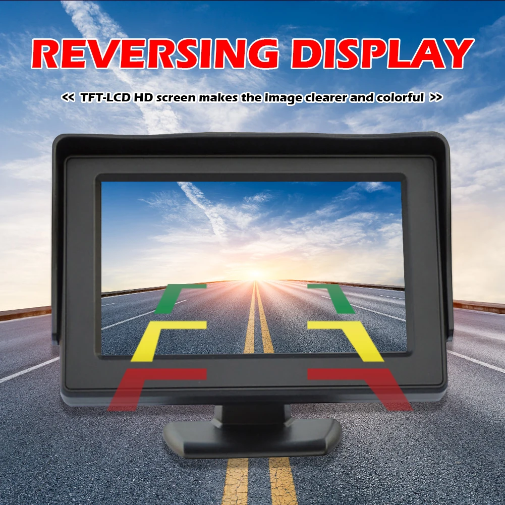 

VODOOL 4,3 дюймовый TFT LCD HD автомобильный монитор, камера заднего вида, парковочная система для автомобильных мониторов заднего вида, без камеры