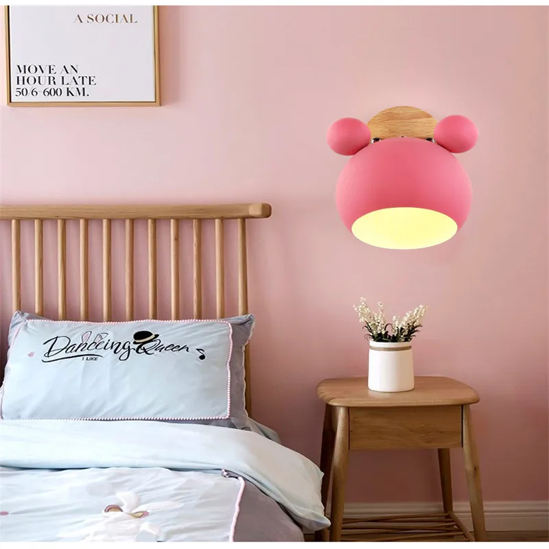 Креативный деревянный настенный светильник скандинавский светодиодный E27 6