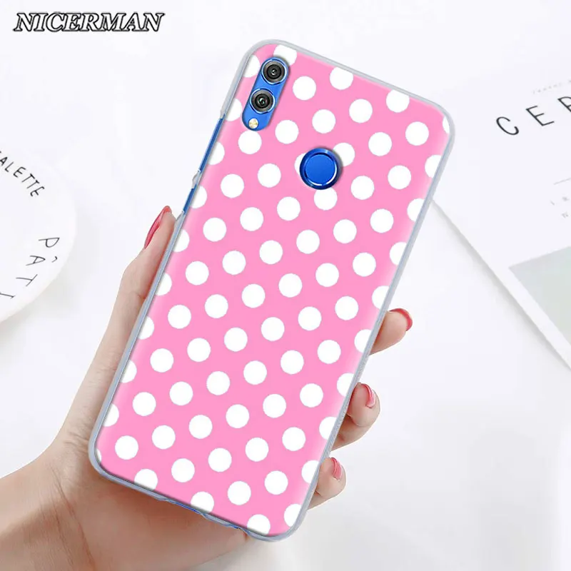 

Creative Design Polka Dot Phone Case for Huawei Honor 10 10i 20 Lite 30 Pro 20S 20e 8X 9X Lite 8A 9A 9S 9C Hard Cover