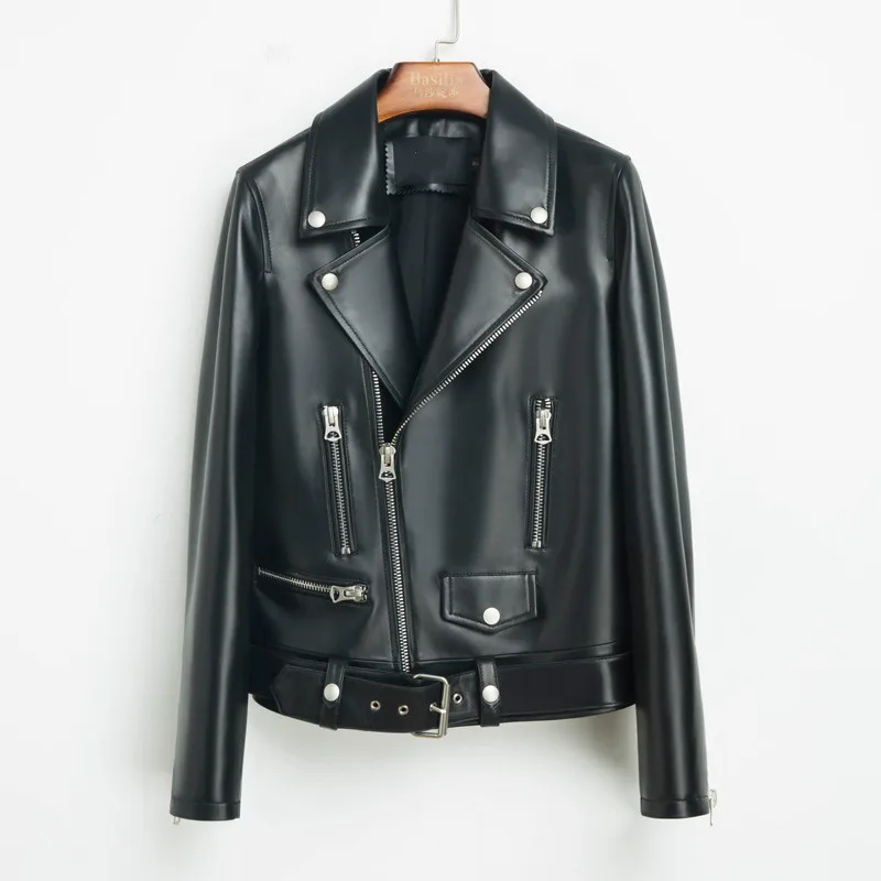 Женская куртка из натуральной кожи Корейская Элегантная овечьей белая женская