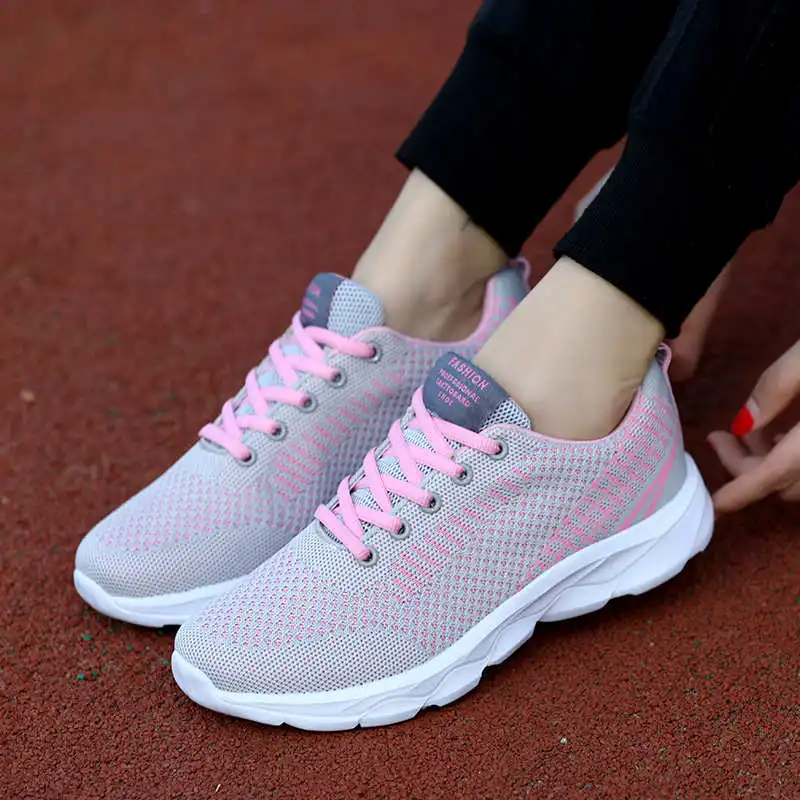 

Women's Sneakers Mesh Sport Sneakers Woman Platforms Damping Running Shoes Low Top Non-slip Sports Shoes for Women Tennis 98G