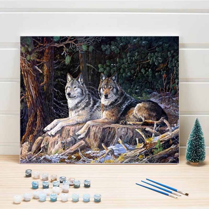 Рамка волк Сделай Сам краска по номерам каллиграфия ing акриловая настенная