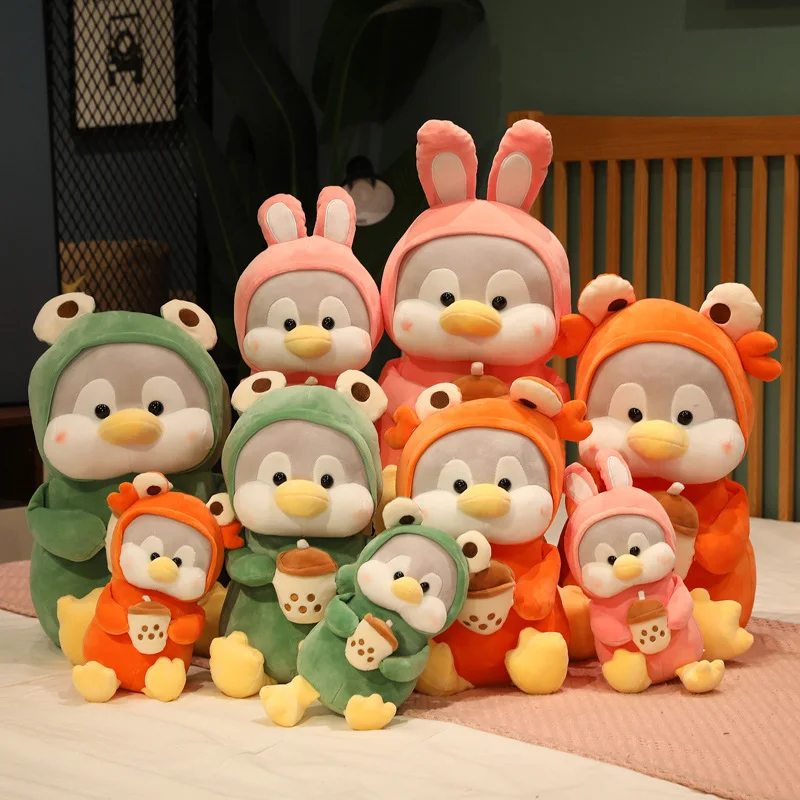 

Симпатичная плюшевая подстилка в виде пингвина с толстыми бобами Кукла Плюшевая мягкая подстилка в виде пингвина для сна с маленькой кукло...