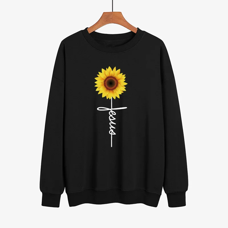

Толстовка с принтом маргариток для мужчин и женщин, худи с изображением Иисуса Креста, модные толстые теплые пуловеры большого размера, ули...