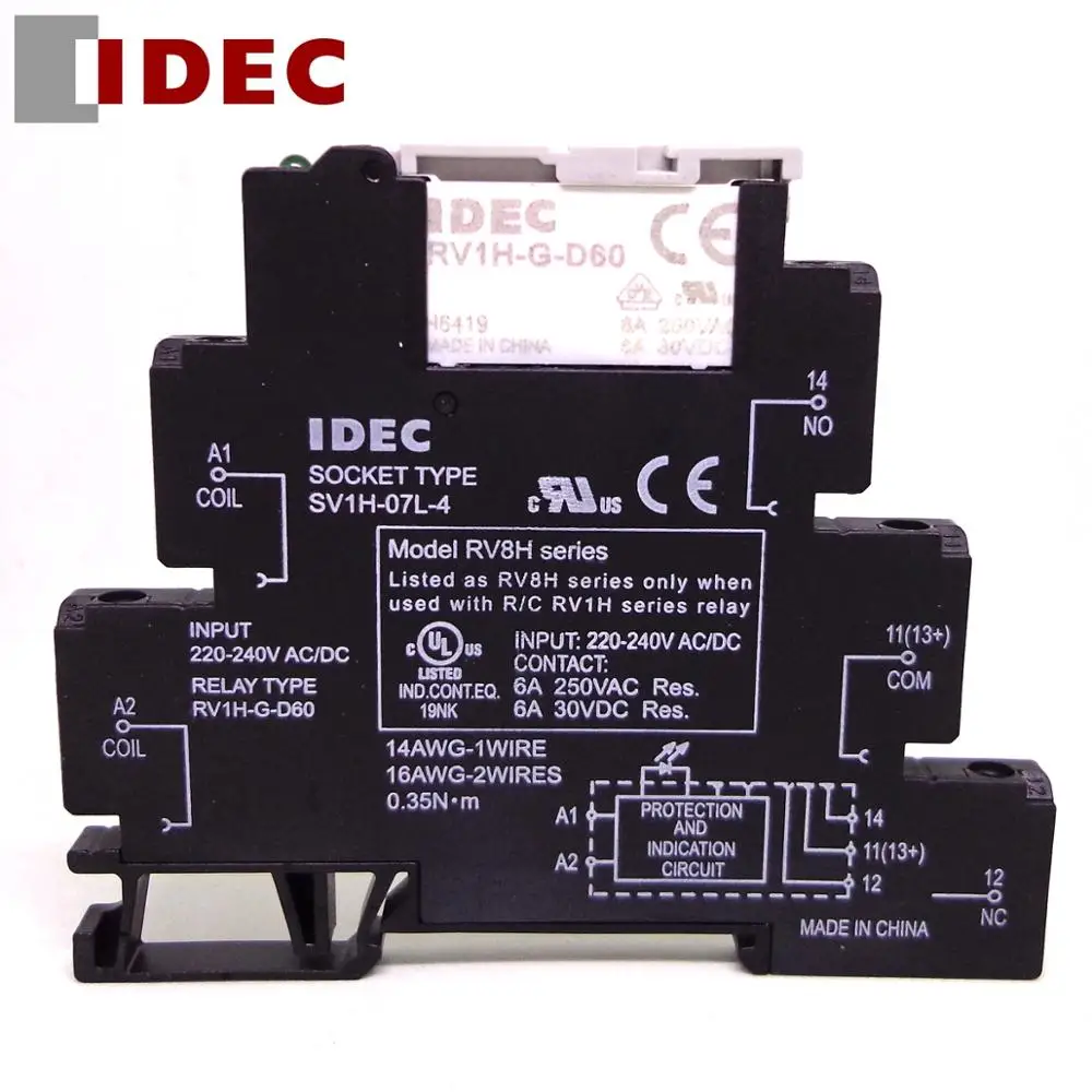 IEDC реле RV1H G D60 SV1H 07L 4 RV8H L AD220 220V 220 240VAC/DC 6A 1CO тонкий твердотельное терминал носки с