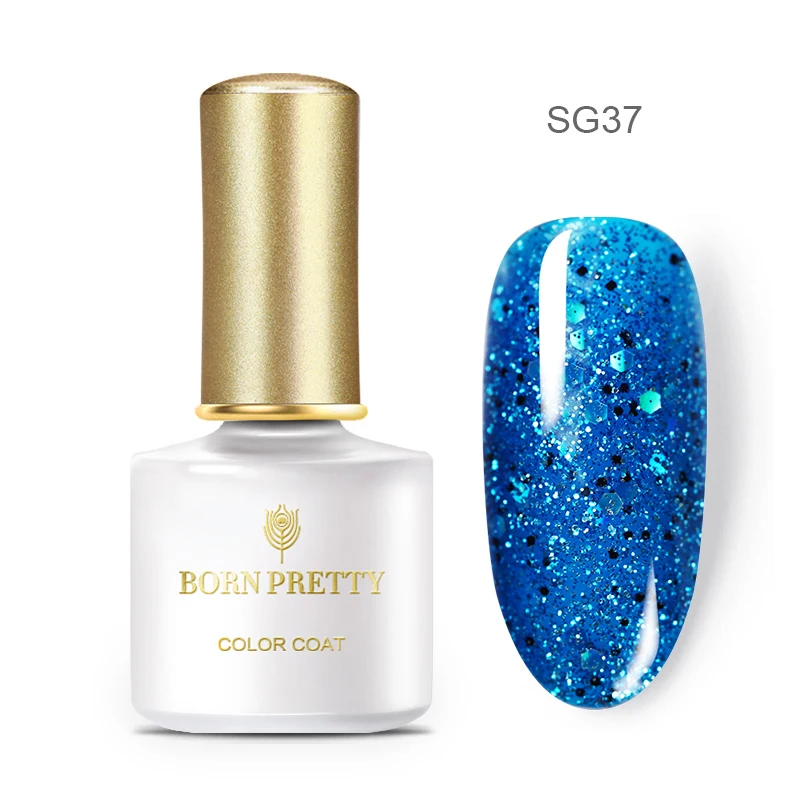 BP-SG37 BORN PRETTY 6 мл Блестящий блестящий гель для ногтей голографический лак УФ светодиодный гель розовый Золотой Серебряный отмачиваемый гель лак для маникюра DIY - Цвет: BP-SG37