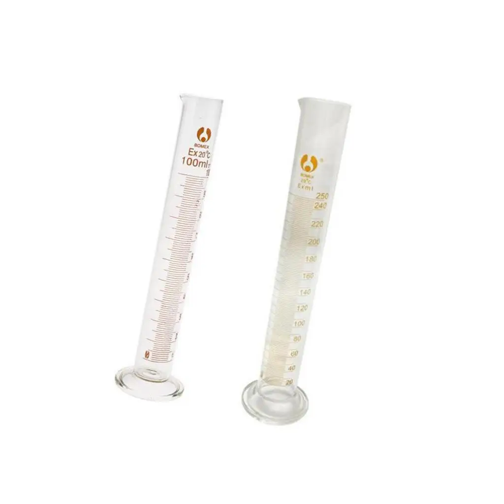 2 шт. стеклянный Градуированный Цилиндр/стакан/коническая фляга для лабораторных
