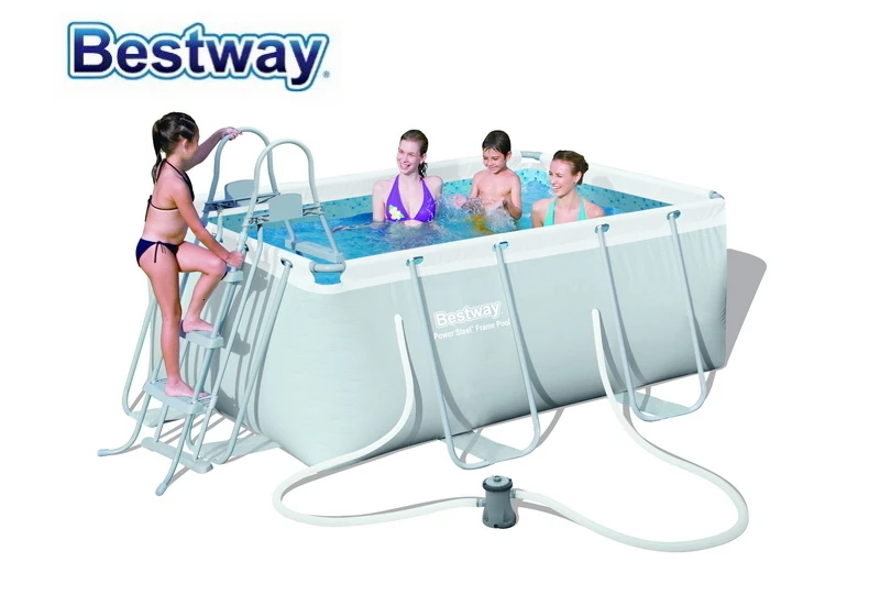 Нет! 56409 Bestway 287*201*100 см силовая сталь прямоугольная рама бассейн набор(бассейн, фильтр насос, лестница безопасности) для семьи