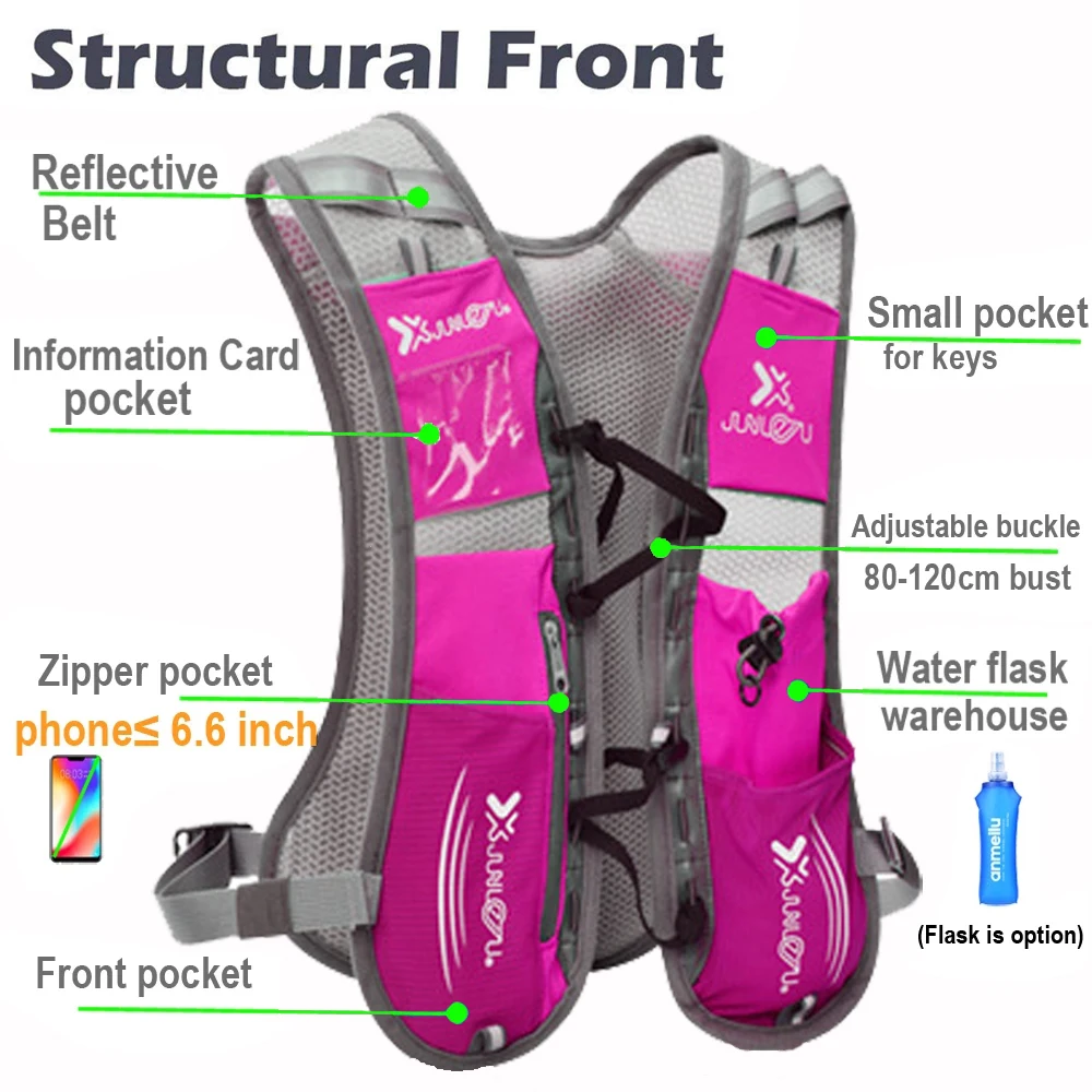 Women Ultralight Running Hydration Backpack Pink Breathable Sport Jogging Men Trail Marathon Bag Water | Спорт и развлечения