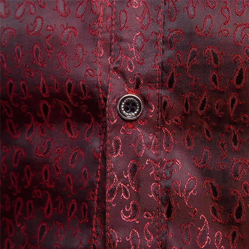 KLV Мужская рубашка Slim Fit с длинным рукавом Повседневные рубашки на пуговицах формальный Топ Блузка футболки золотого цвета вечерние певицы сценические рубашки