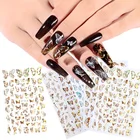1 шт. 3D золотые серебряные бабочки наклейки для дизайна ногтей переводные наклейки для ногтей Обертывания для фольги украшения для дизайна ногтей лазерный Маникюр RIKONKA