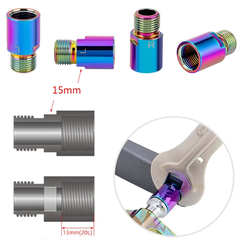 

1 Pair Chrome-molybdenum Steel Bike Pedal Axle Extenders Extension Shaft Screws