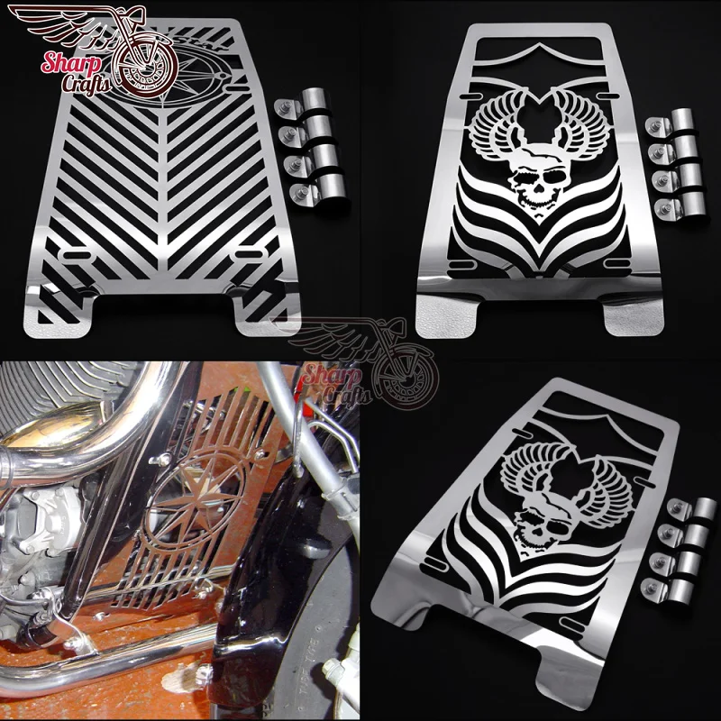 

Motorcycle Skull Radiator Grill Cover Protector Water Tank Cooler Cap For YAMAHA XVS1100 1100 Drag Star Classic Custom 1999-2012