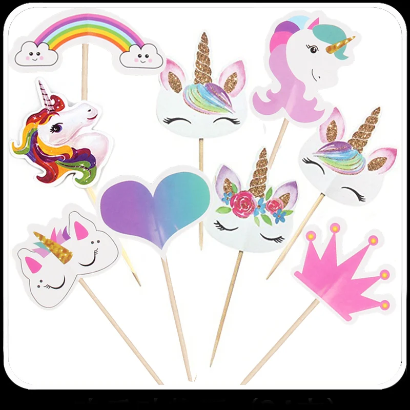 24 шт. чашки для кекса торты единорог вечерние день рождения вечеринка детский душ