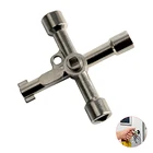 Международный Многофункциональный перекрестный ключ 4-сторонний ключ для сантехники Универсальный треугольный ключ для сантехника двухсторонний каркасный ключ