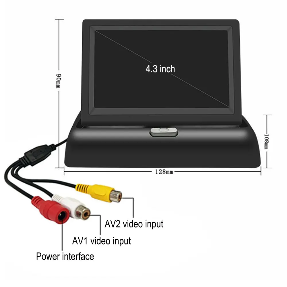 4 3 дюймов складной автомобильный монитор TFT ЖК-дисплей камера s заднего вида