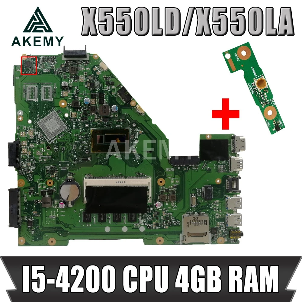 

X550LA Motherboard I5-4200 CPU 4GB RAM For Asus A550L X550 X550L X550LD R510L X550LC laptop Motherboard X550LA Mainboard Test OK
