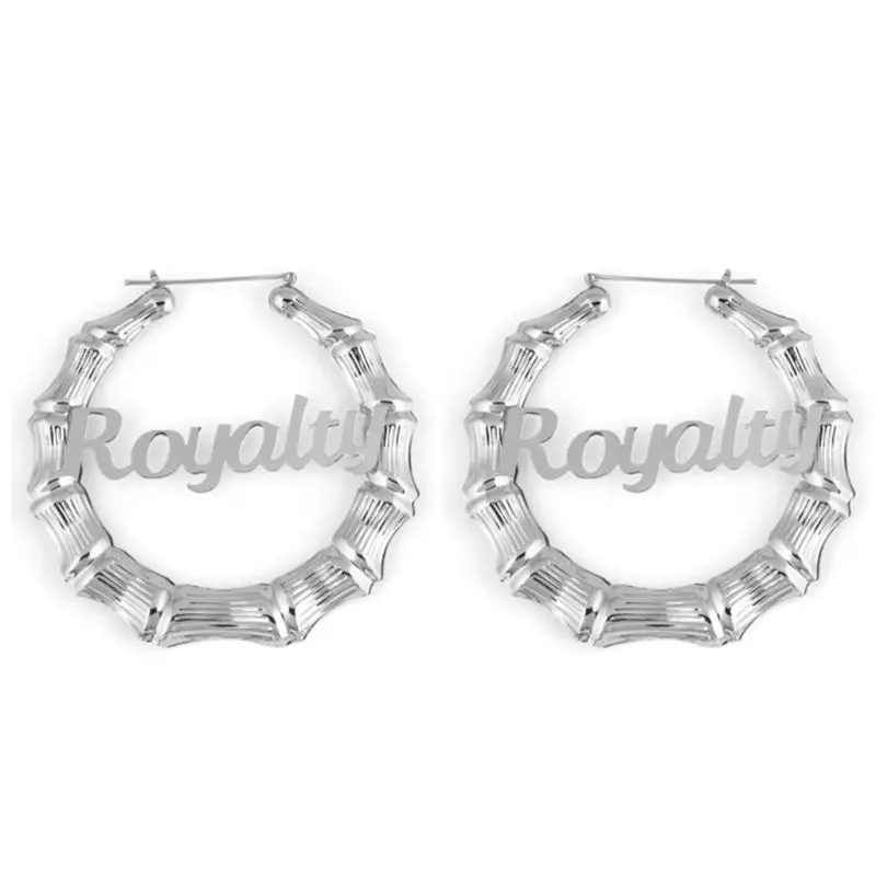 

Fashion Big RoundWomen Acrylic Earrings Royalty Queen Money Melanin chunky BoujeeGold Tone Hollow Casting Round Bamboo