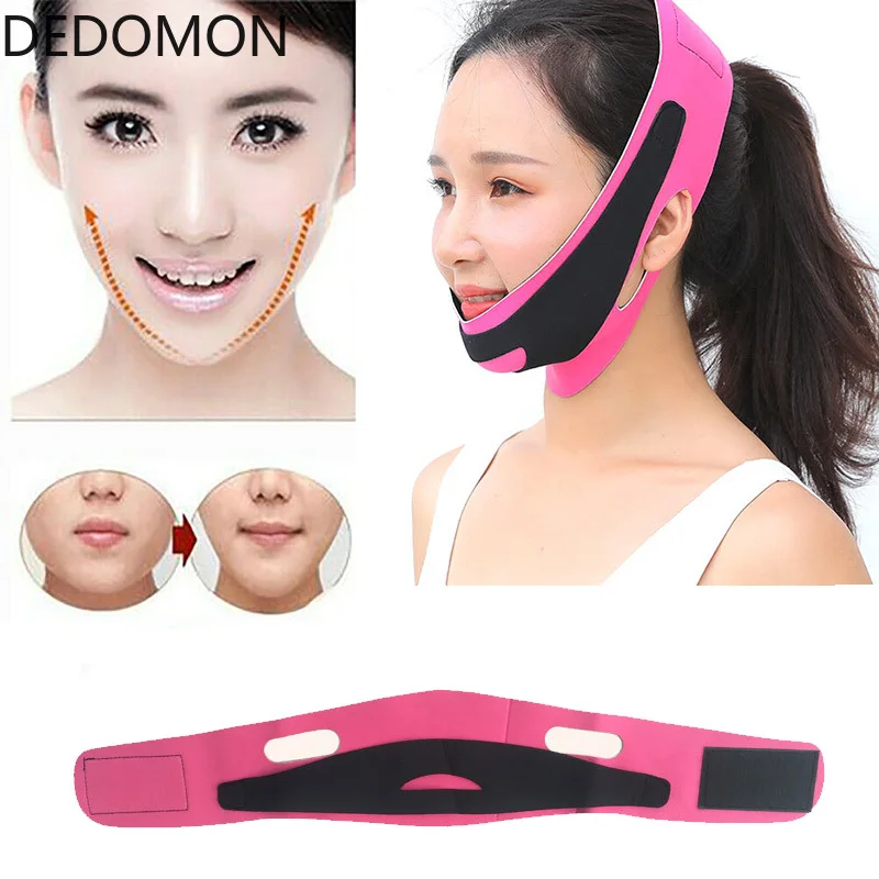 Маска бандаж для V зоны лица с эффектом лифтинга подтяжки кожи щёк подбородка и