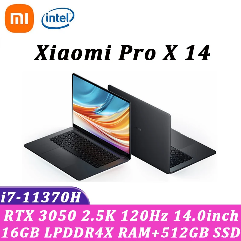 

Xiaomi Mi Laptop Pro X 14 Windows 11 Intel Core i7-11370H 16GB RAM 512GB SSD RTX 3050 2.5K 120Hz IPS Screen Ultaraslim Notebook