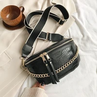 luxury womens fanny pack high quality waist bag thick chain shoulder crossbody chest bag female belt bag designer brand handbag